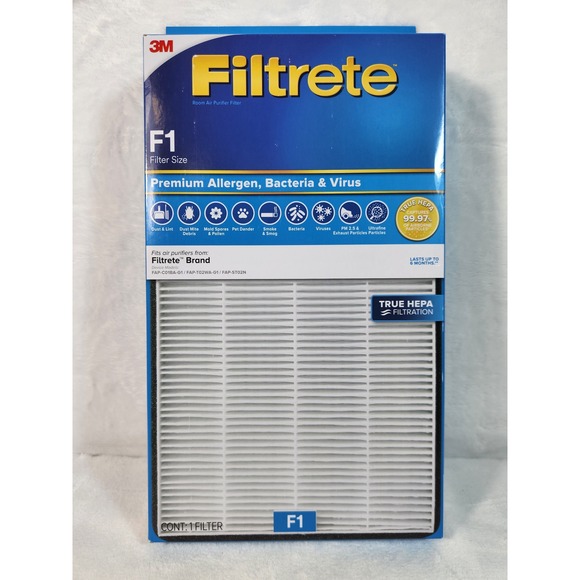 Filtrete Other - Filtrete F1 True HEPA Room Air Purifier Filter Premium Allergen Bacteria Virus